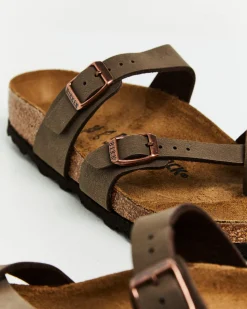 Mayari Mocca Birkibuc Regular Slides Brown