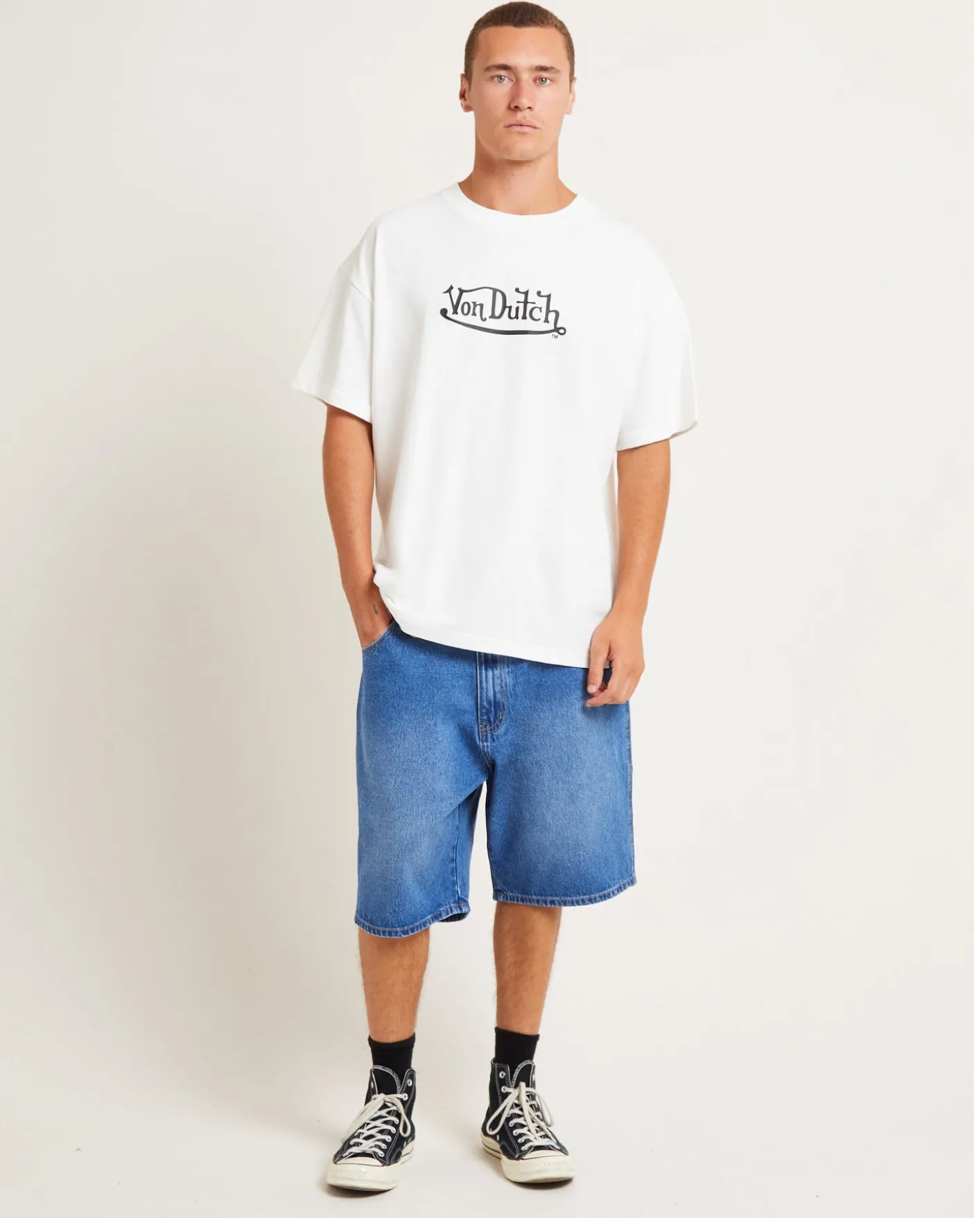 Mens Denim Jorts in Blue