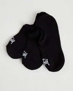 Mens Graffiti No Show Socks 3 Pack in Black