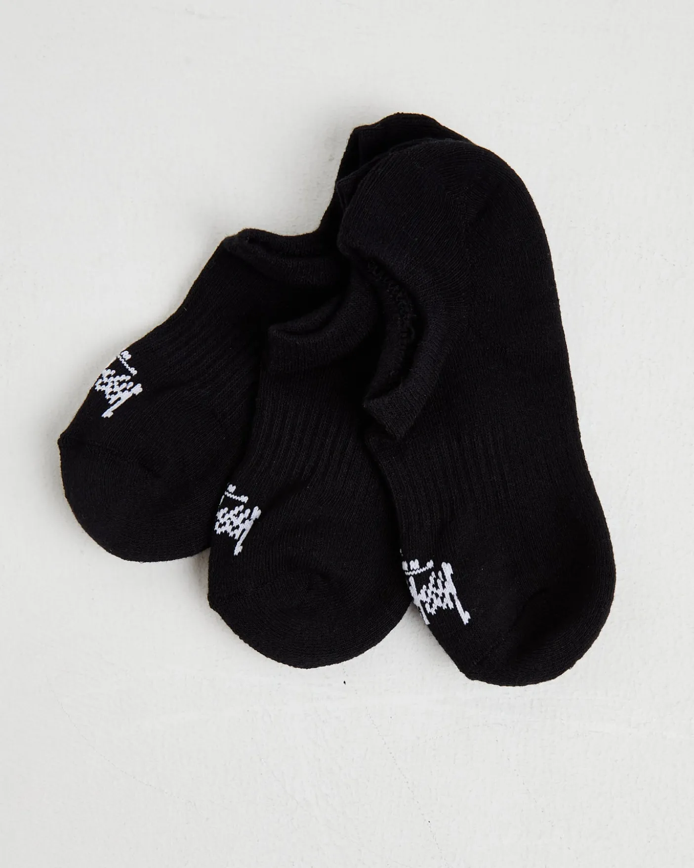 Mens Graffiti No Show Socks 3 Pack in Black
