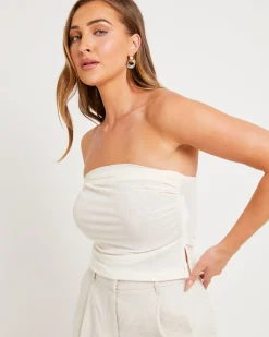 Mesh Asymmetric Bandeau Top
