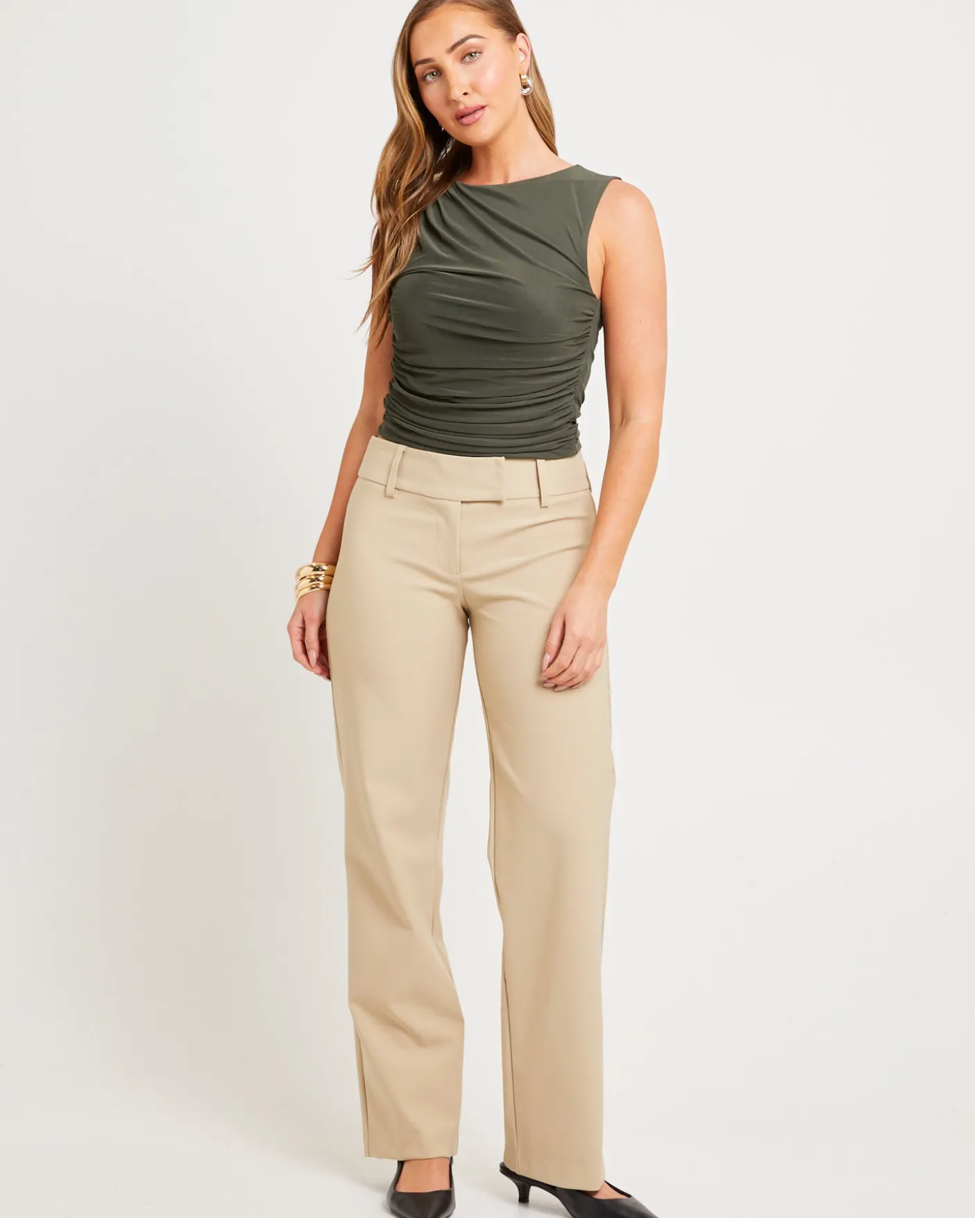 Mesh Ruched Tank Top