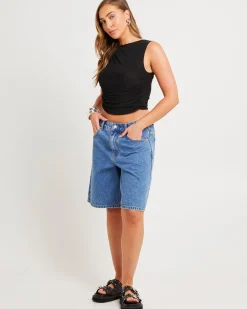 Mesh Ruched Tank Top
