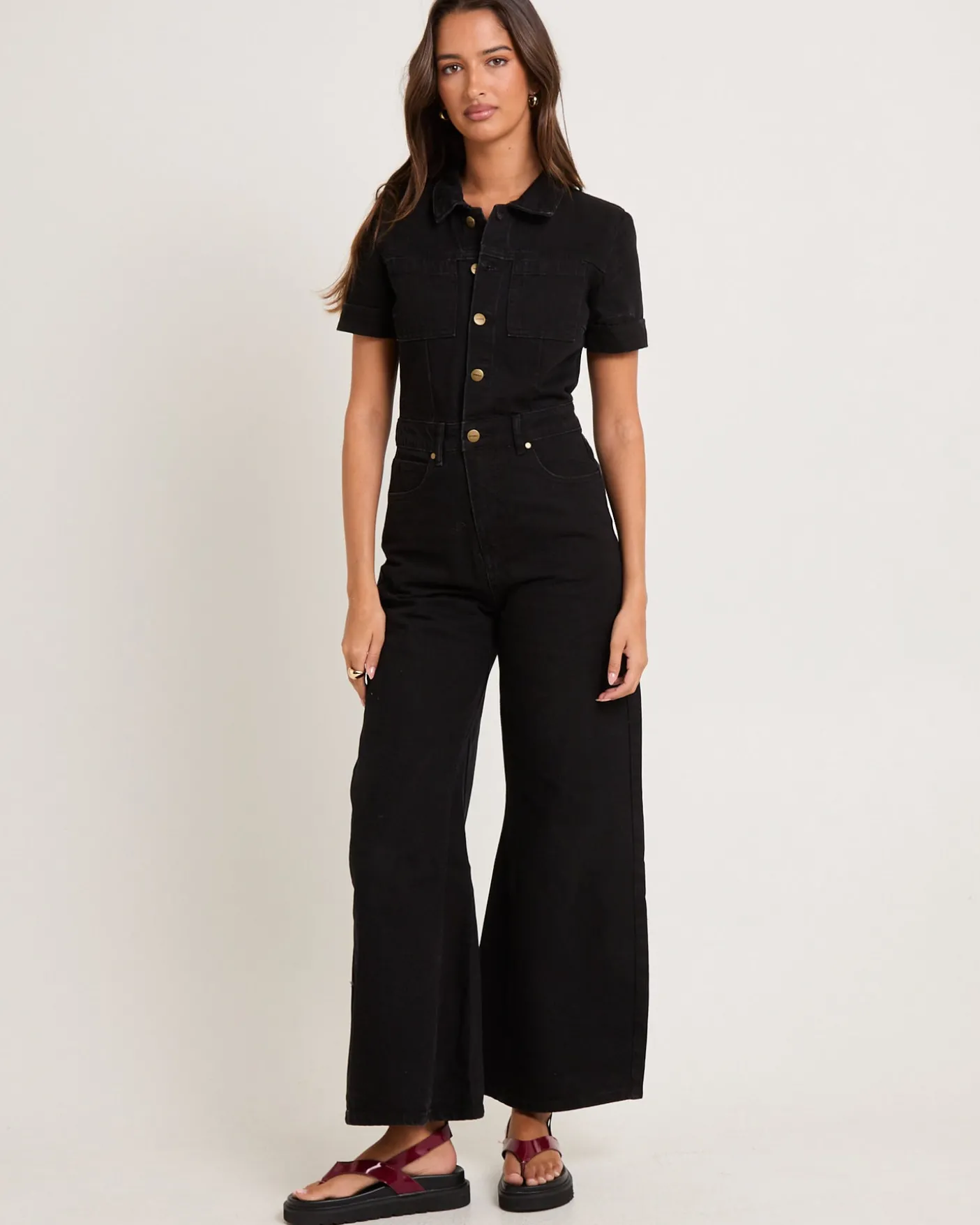 Miami Denim Flared Jumpsuit