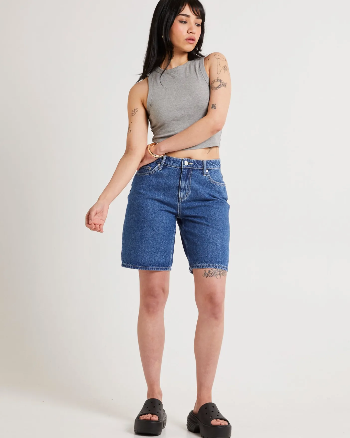 Mid Baggy Denim Shorts