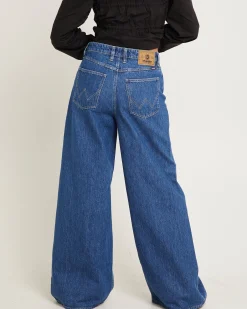 Mid Stevie Relaxed Denim Jeans Kick Drum Blue