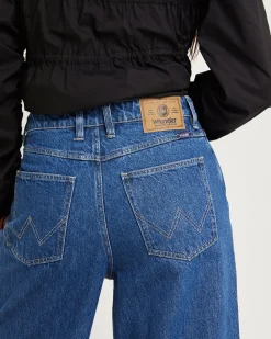 Mid Stevie Relaxed Denim Jeans Kick Drum Blue