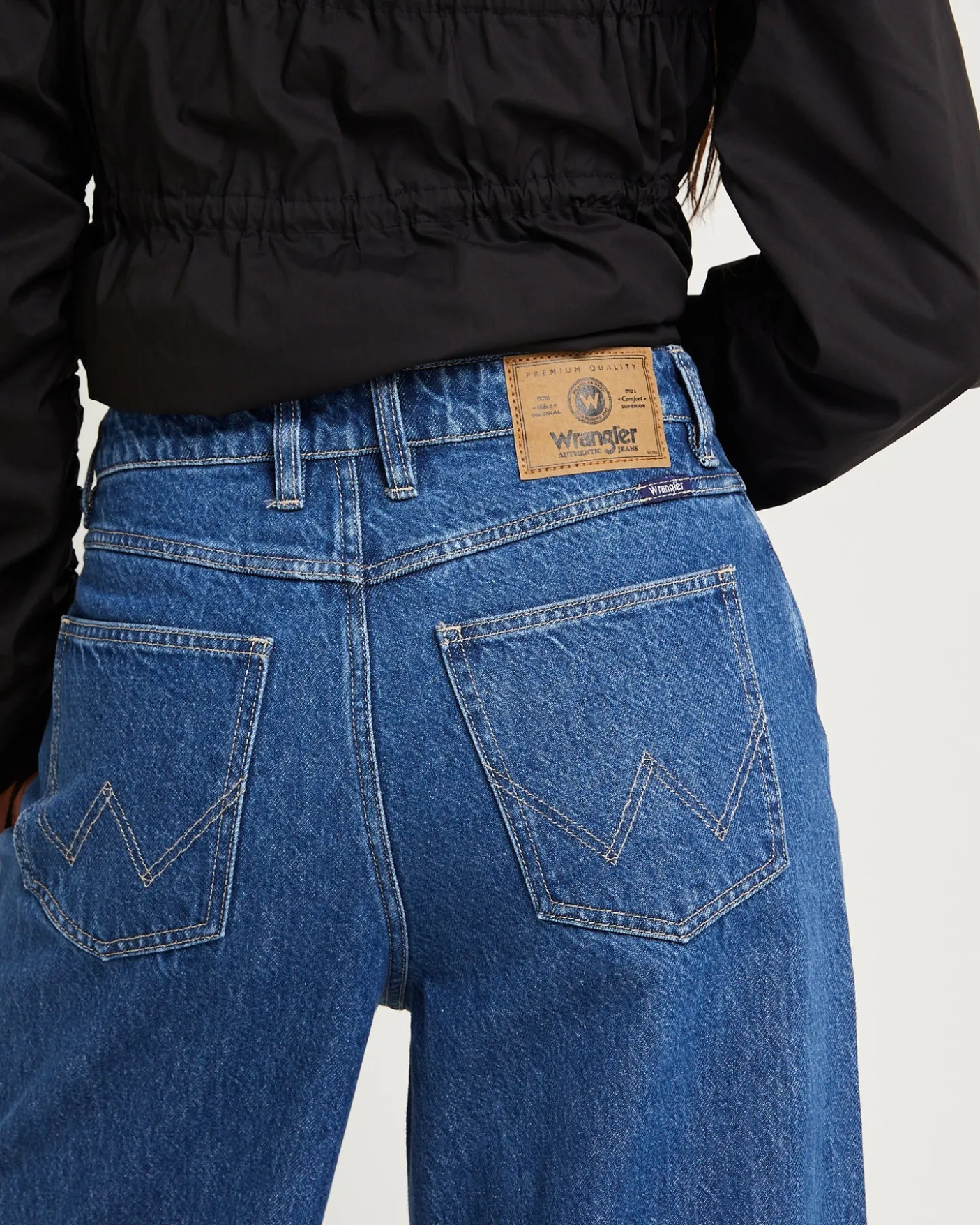 Mid Stevie Relaxed Denim Jeans Kick Drum Blue