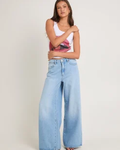 Mid Stevie Relaxed Denim Jeans Set Time Blue