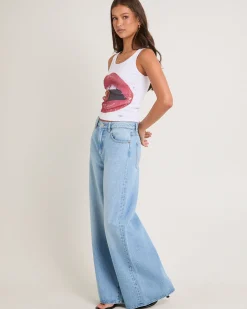 Mid Stevie Relaxed Denim Jeans Set Time Blue