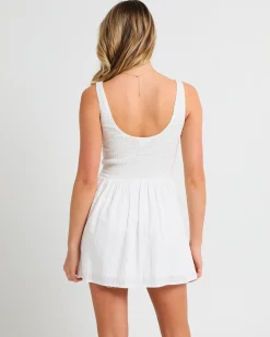 Milan Drop Waist Shirred Dress