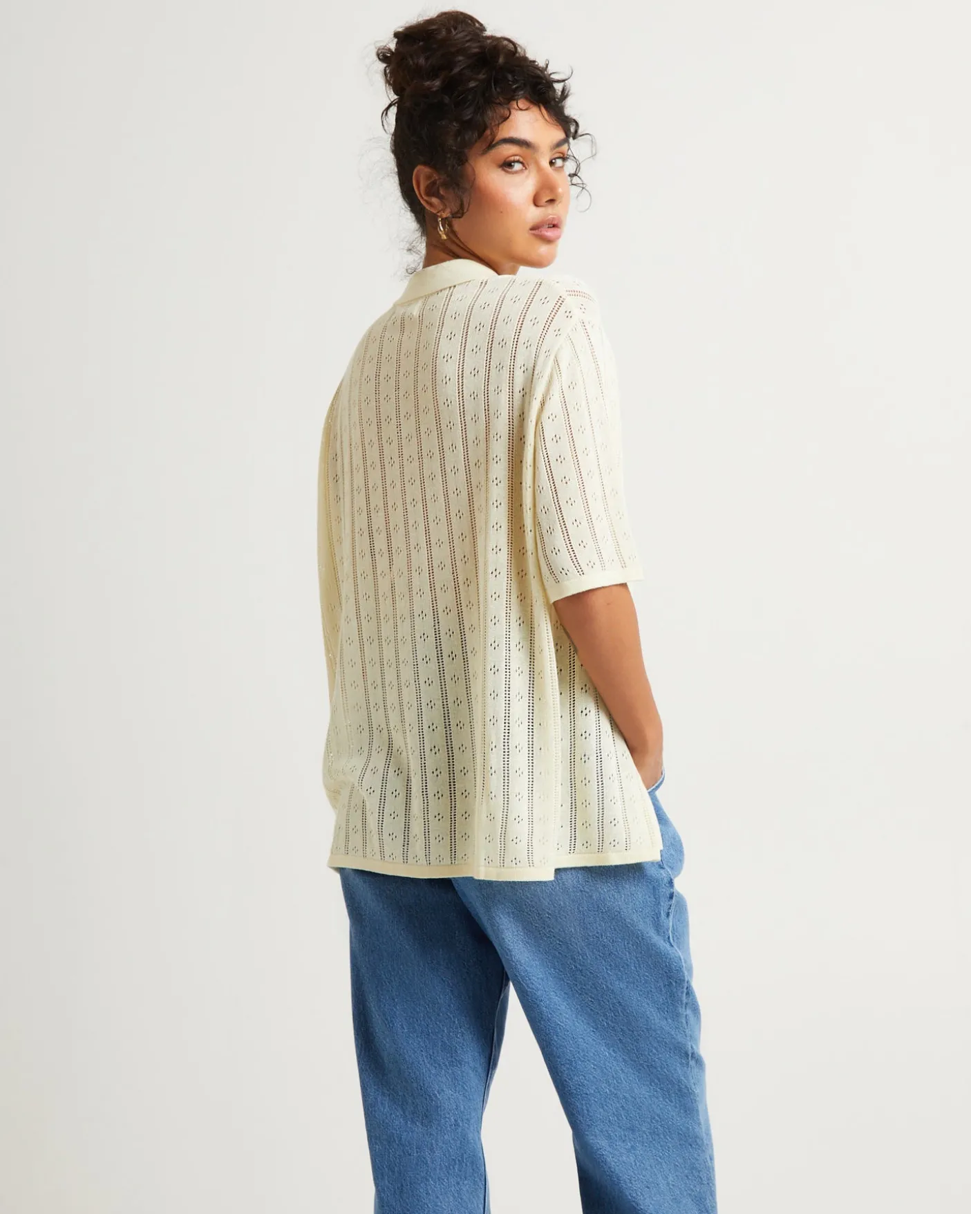Milan Knit Short Sleeve Shirt Buttercream