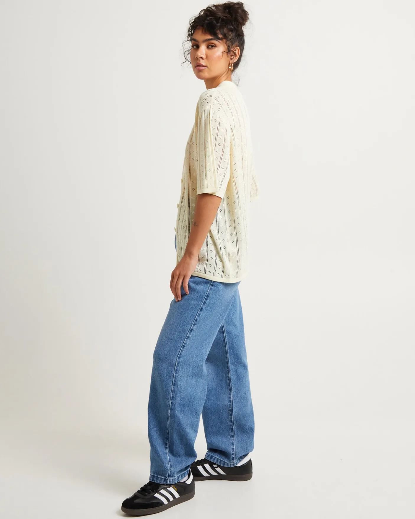 Milan Knit Short Sleeve Shirt Buttercream