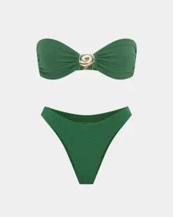 Milos Textured Bandeau Bikini Bikini Set