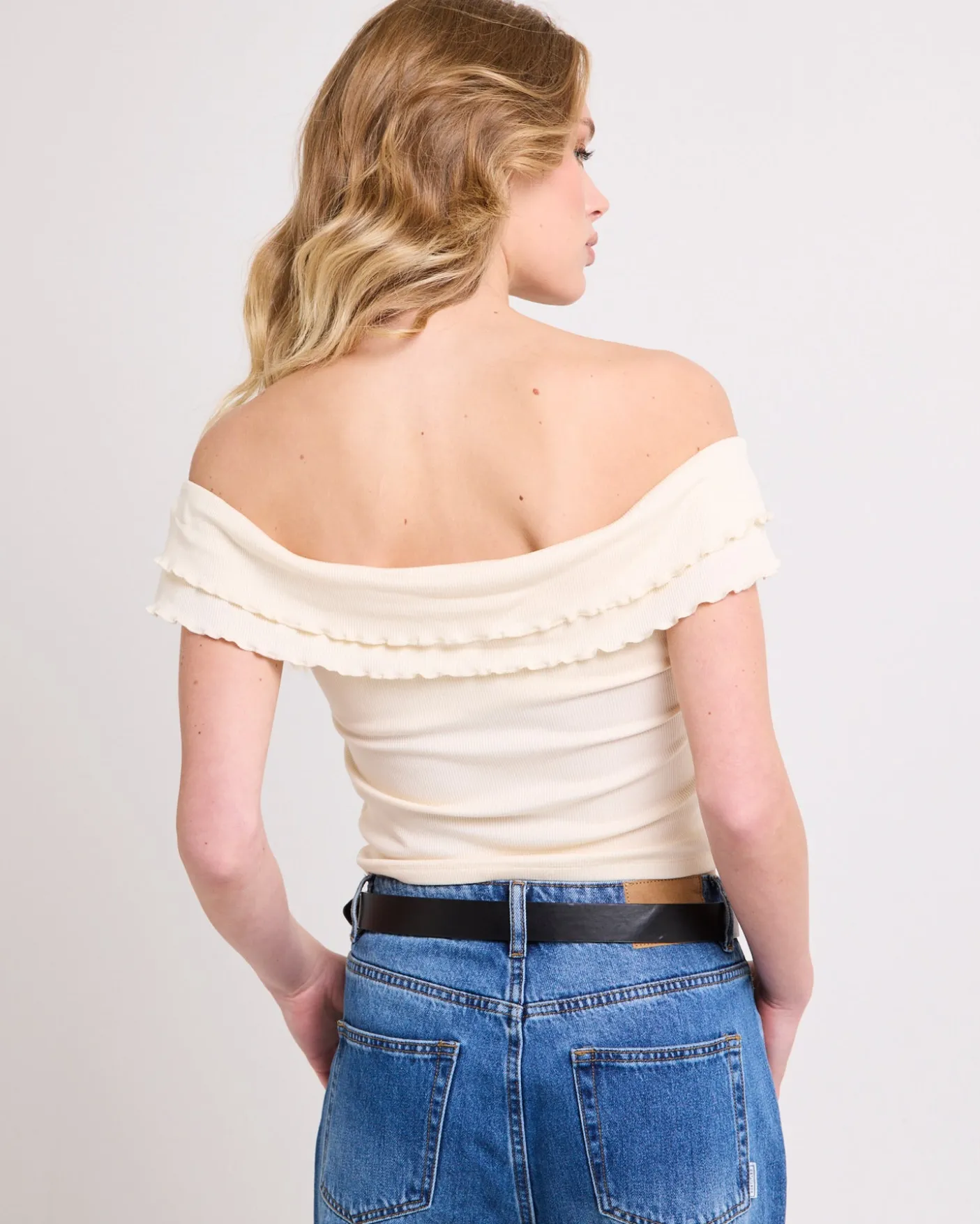 Mily Rib Ruffle Top