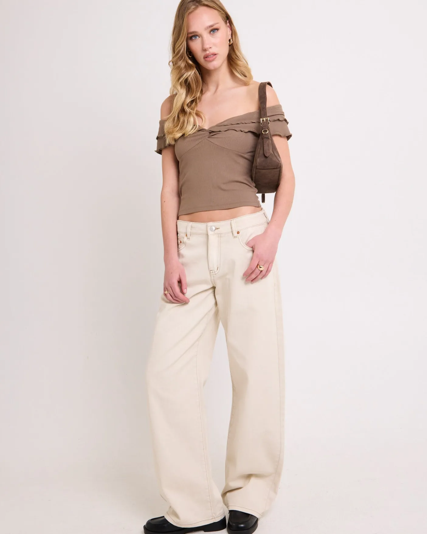 Mily Rib Ruffle Top