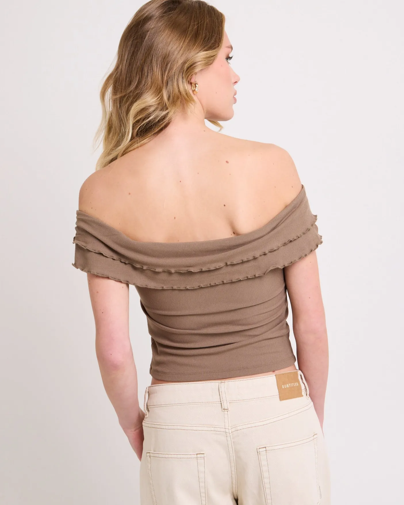 Mily Rib Ruffle Top