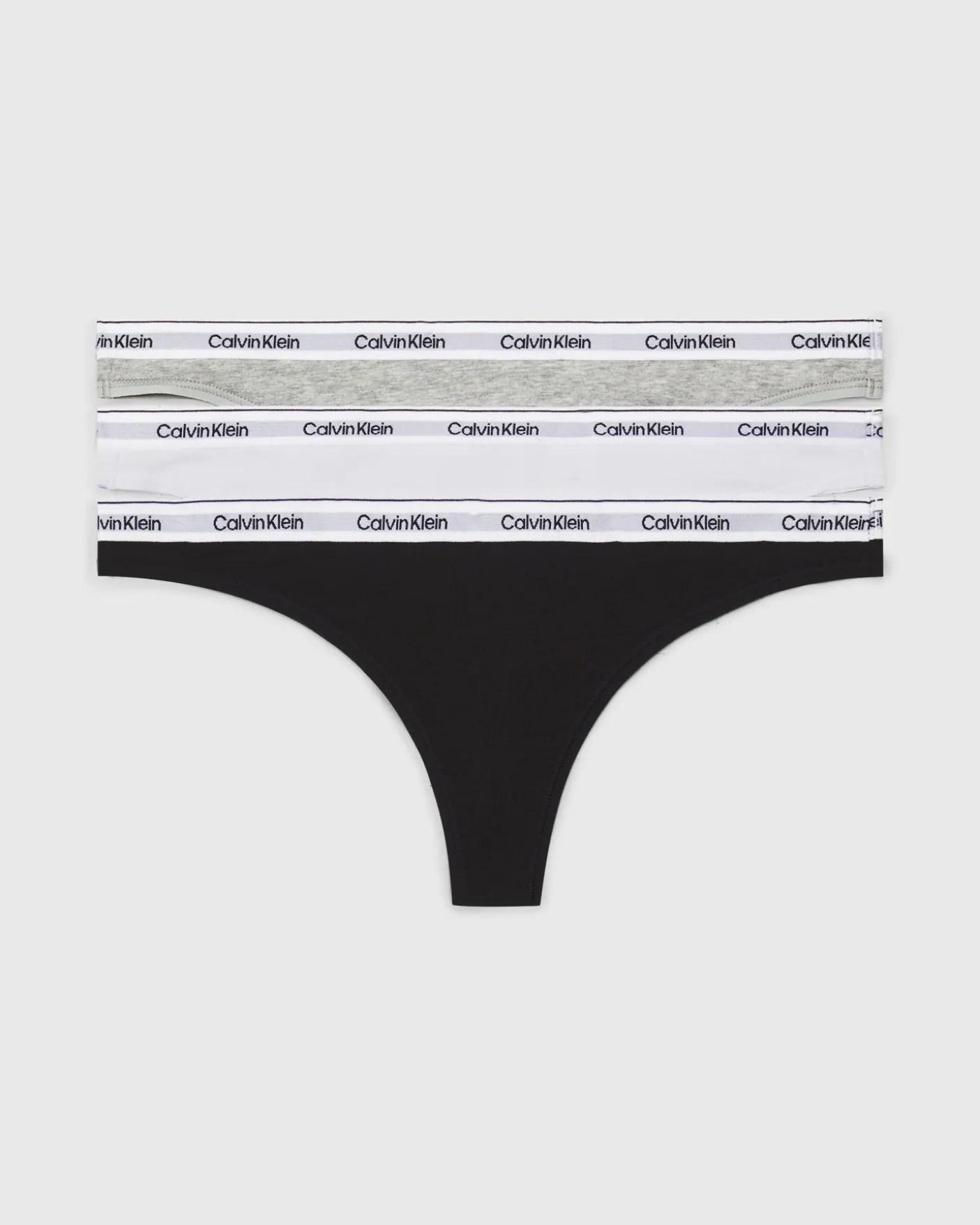 Modern Logo 3 Pack Thongs Black/White/Grey Heather