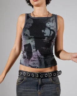 Mono Photo Rib Tank Top
