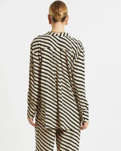 Morgan Printed Crepe Long Sleeve Shirt in Assorted