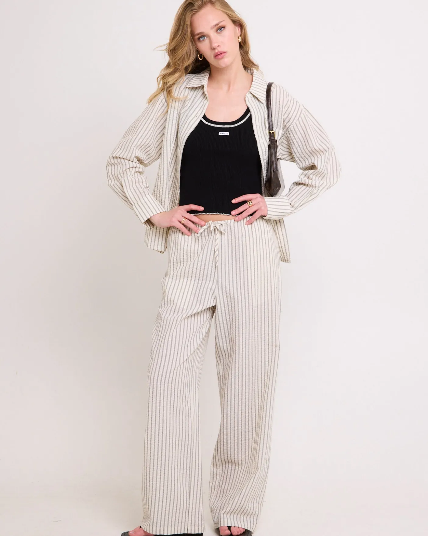 Morgan Stripe Oversized Long Sleeve Shirt