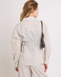 Morgan Stripe Oversized Long Sleeve Shirt