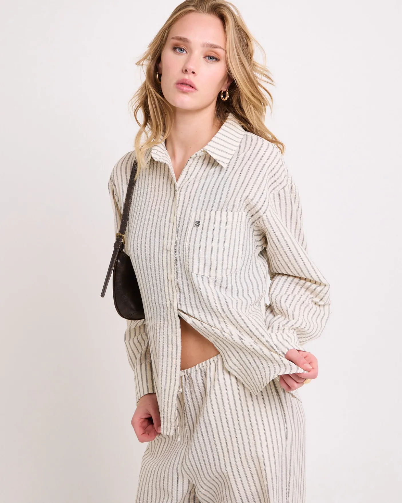 Morgan Stripe Oversized Long Sleeve Shirt