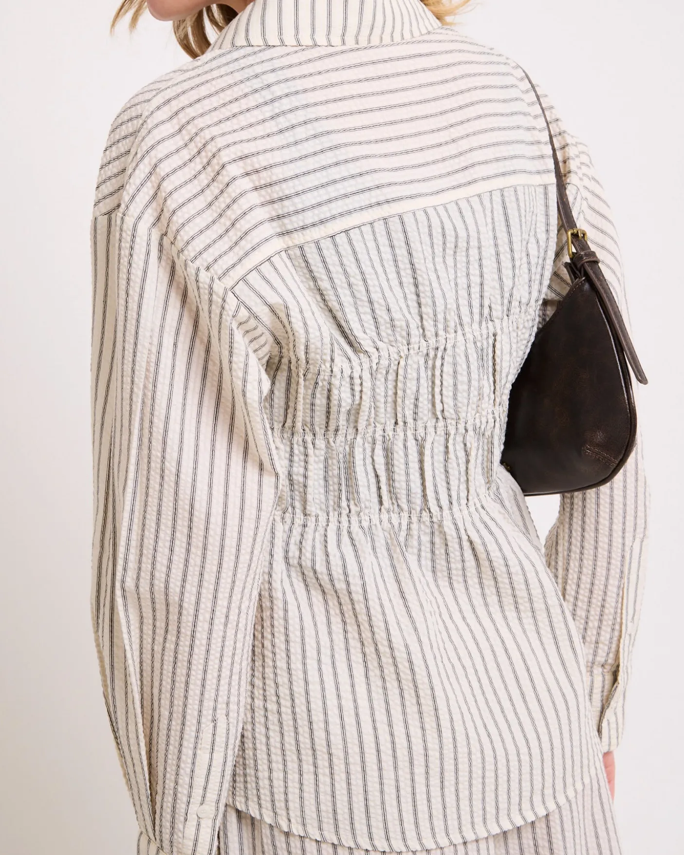 Morgan Stripe Oversized Long Sleeve Shirt