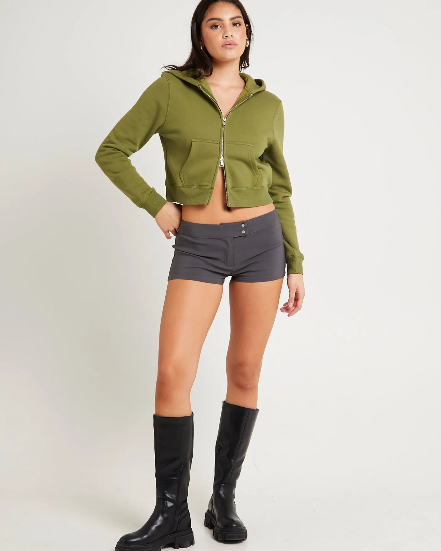 Nalo Cropped Fleece Hoodie