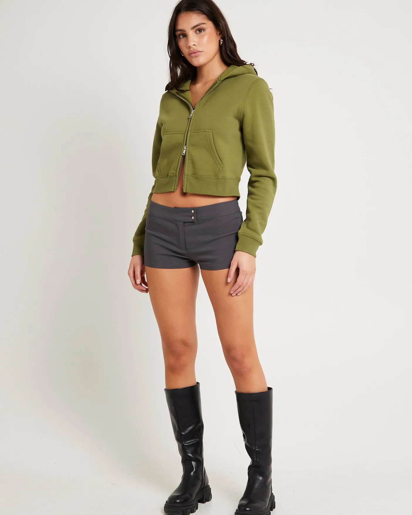 Nalo Cropped Fleece Hoodie