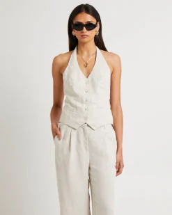 Naomi Linen Halter Vest
