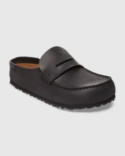 Naples Wrapped Black Oiled Leather Clog