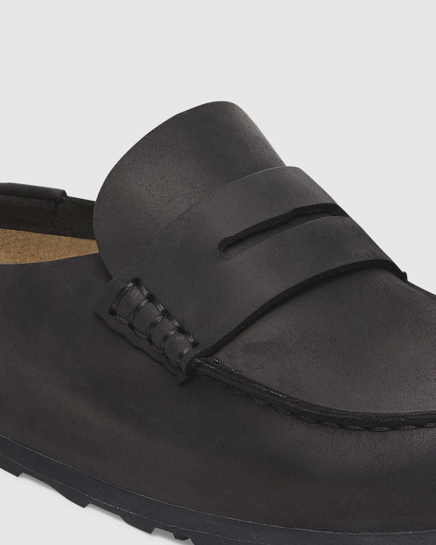 Naples Wrapped Black Oiled Leather Clog