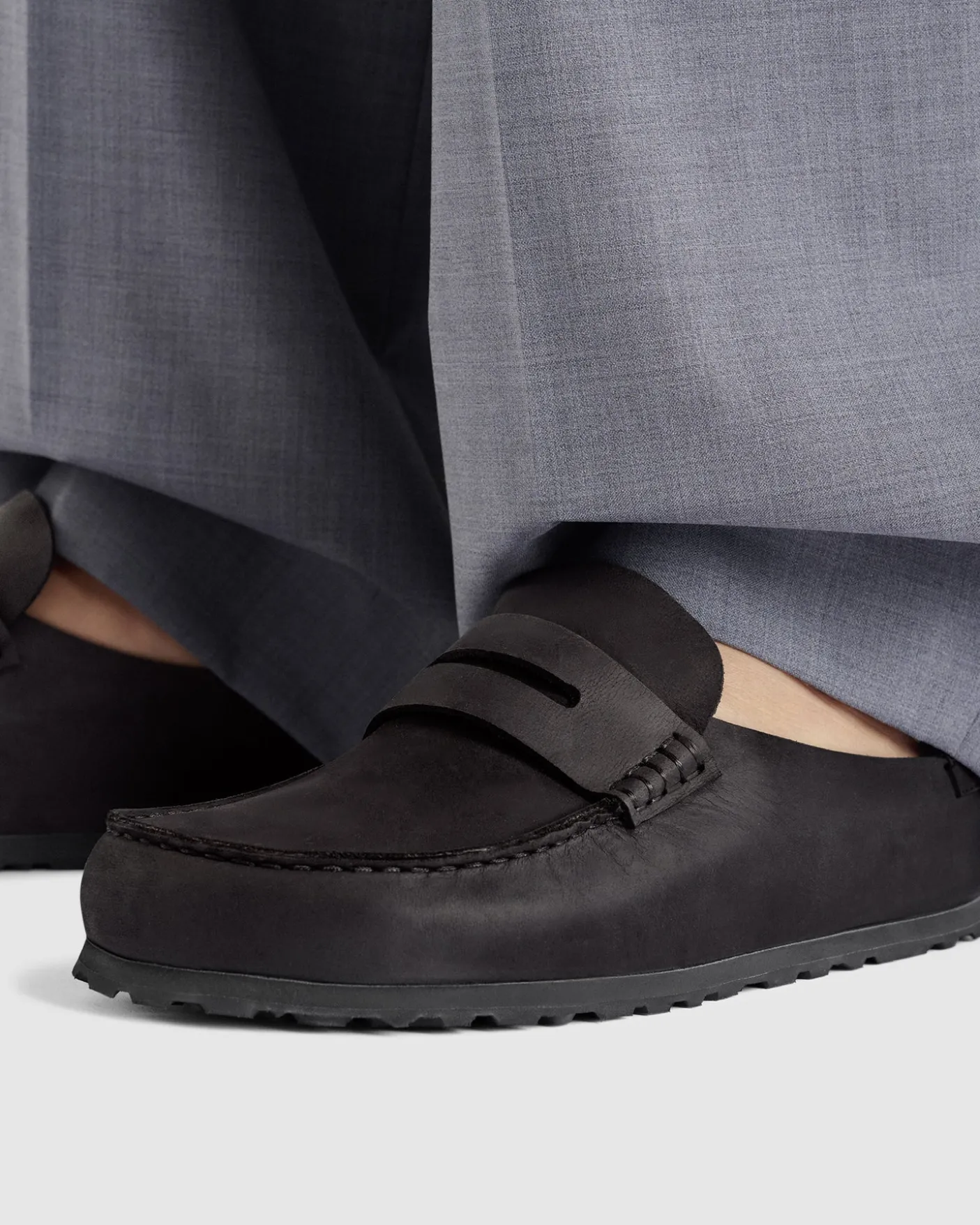 Naples Wrapped Black Oiled Leather Clog