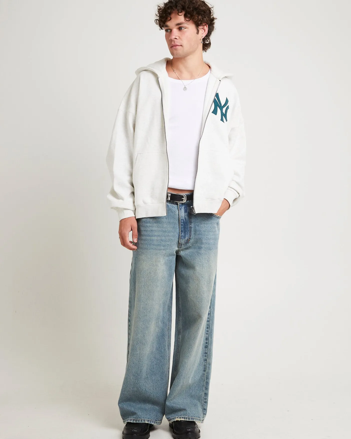New York Yankees Arch FZ Boxy Hoodie