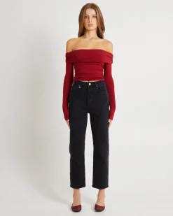 Nico Straight Denim Jeans Blackout