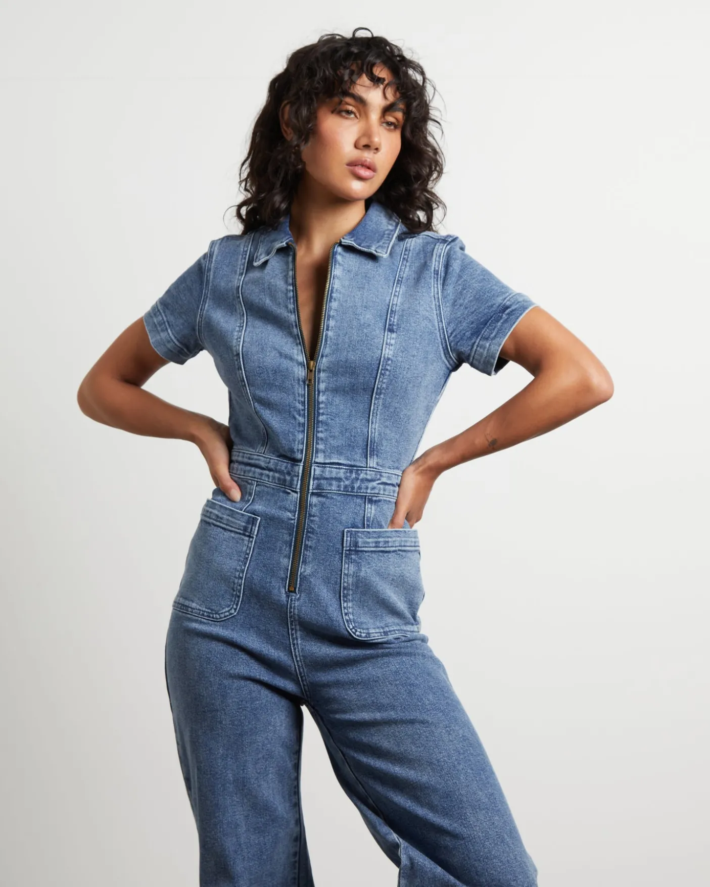 Nikki Denim Maxi Boiler Suit