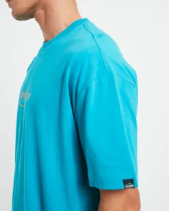 Nitro Short Sleeve T-Shirt in 90s Aqua Blue