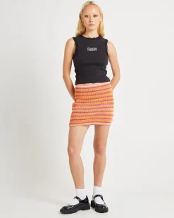 Oasis Crochet Low Mini Skirt