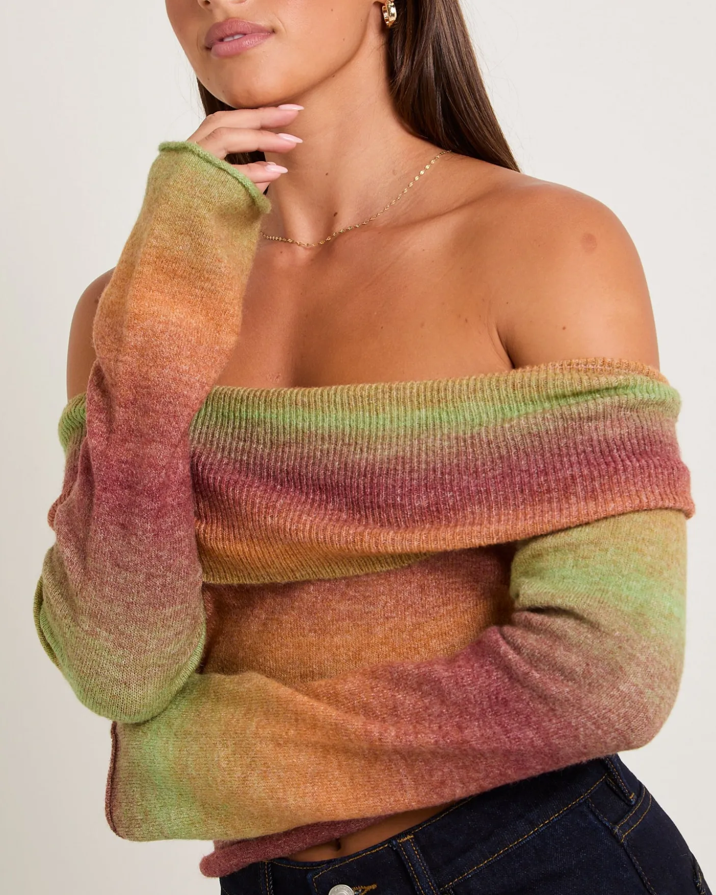 Orla Ombre Off Shoulder Knit
