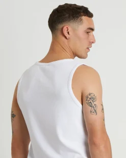 Paramount Ribbed Singlet in White