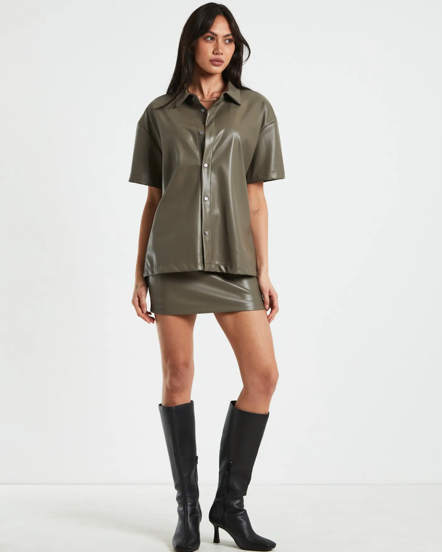 Phoebe Leather Look Shirt