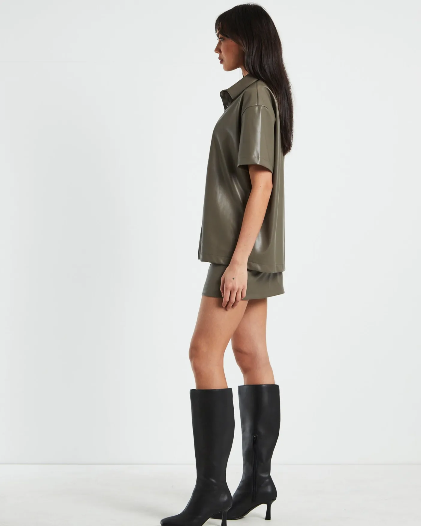 Phoebe Leather Look Shirt