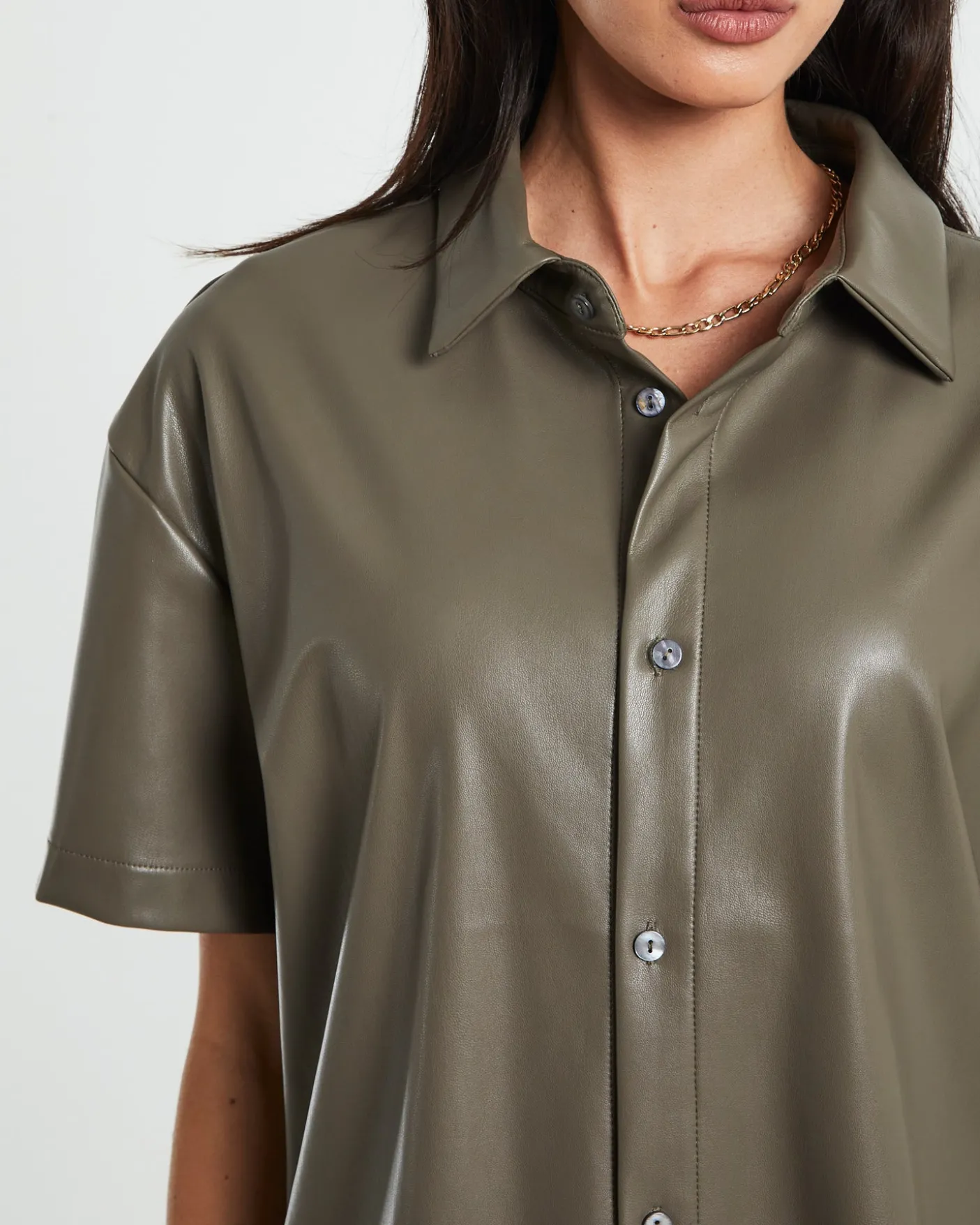 Phoebe Leather Look Shirt