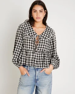 Picnic Gingham Collared Blouse