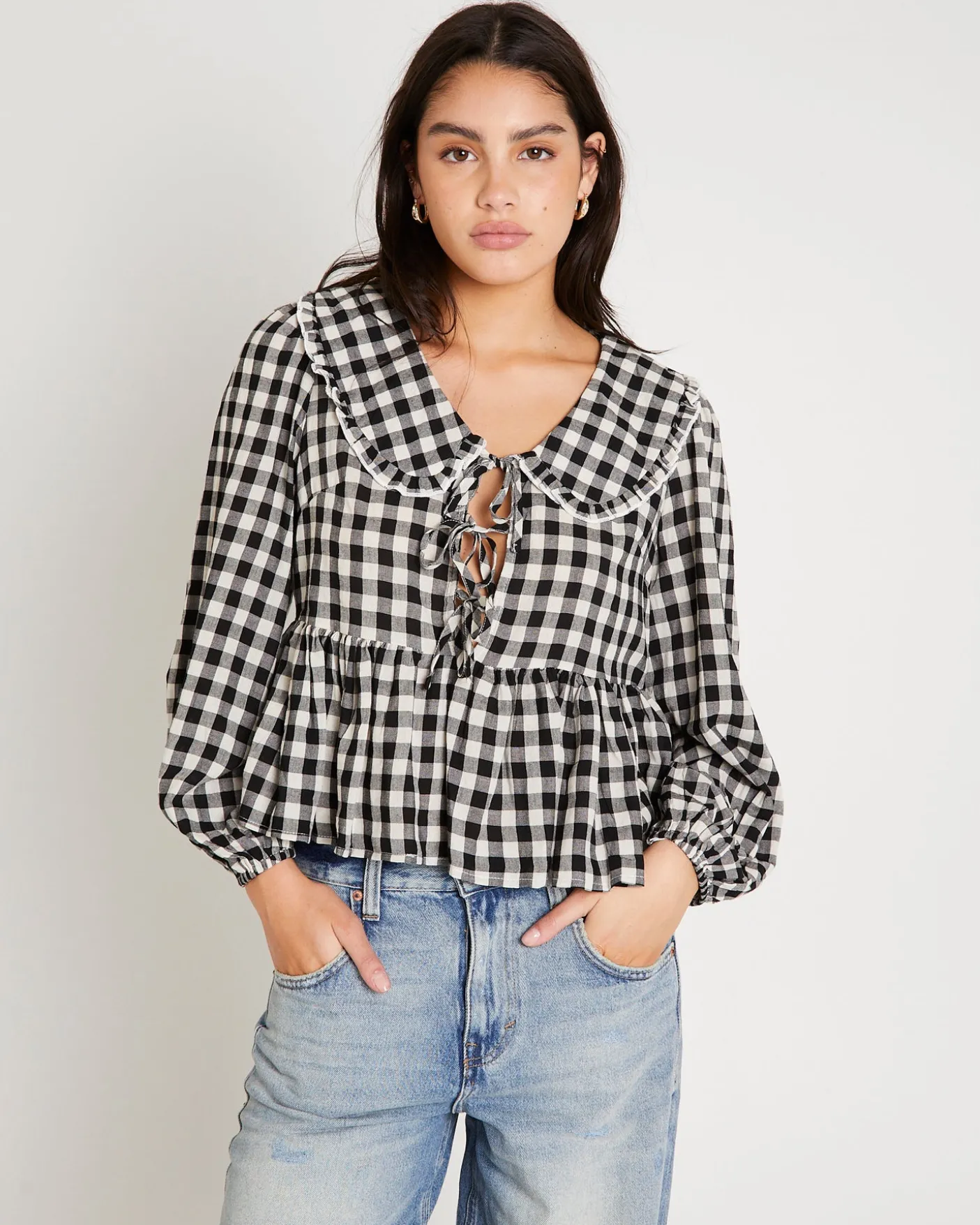 Picnic Gingham Collared Blouse