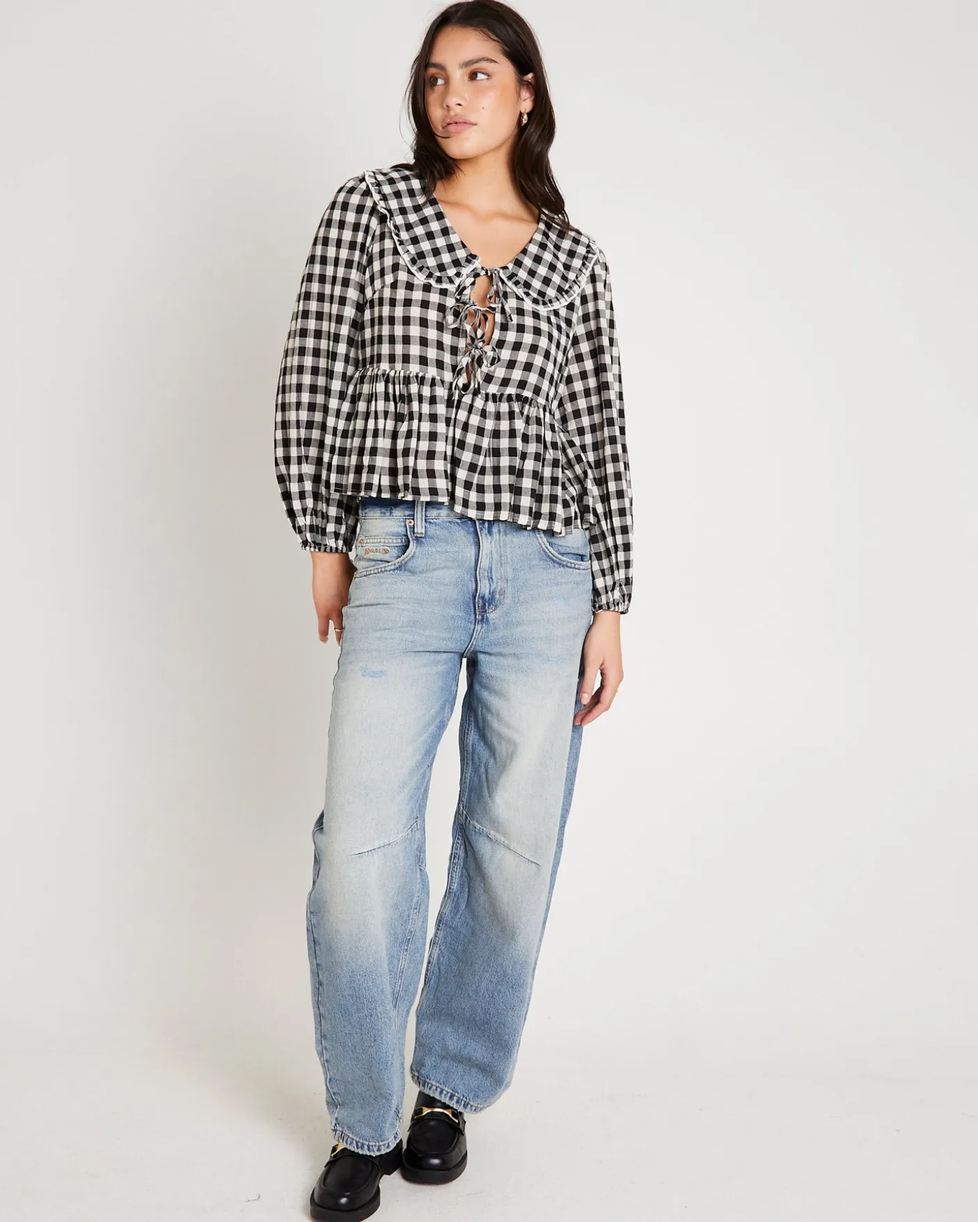 Picnic Gingham Collared Blouse