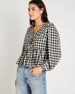 Picnic Gingham Collared Blouse