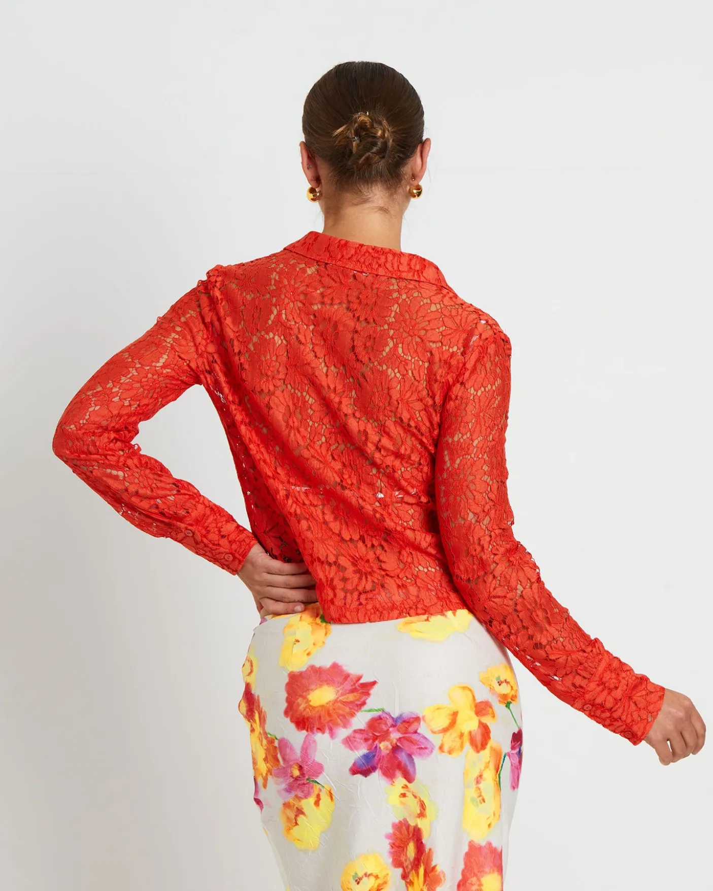 Pip Sheer Lace Long Sleeve Shirt