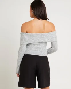 Piper Twist Off Shoulder Long Sleeve Knit